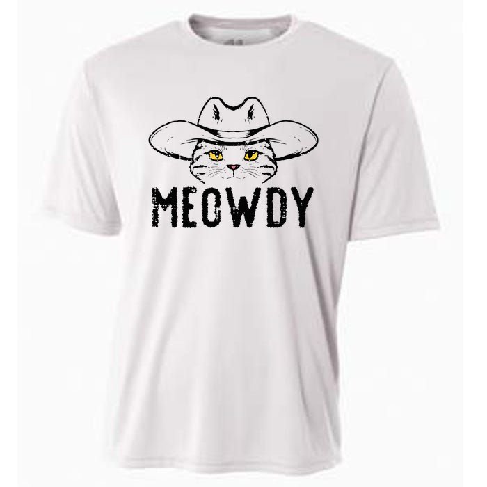 Meowdy Cat Cowboy Funny Meme Country Texas Cooling Performance Crew T-Shirt