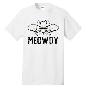 Meowdy Cat Cowboy Funny Meme Country Texas Tall T-Shirt