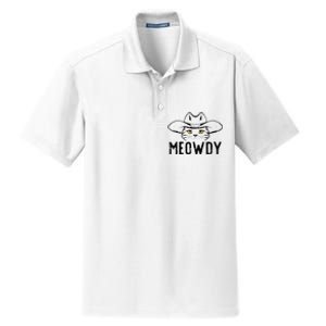 Meowdy Cat Cowboy Funny Meme Country Texas Dry Zone Grid Polo