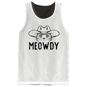 Meowdy Cat Cowboy Funny Meme Country Texas Mesh Reversible Basketball Jersey Tank