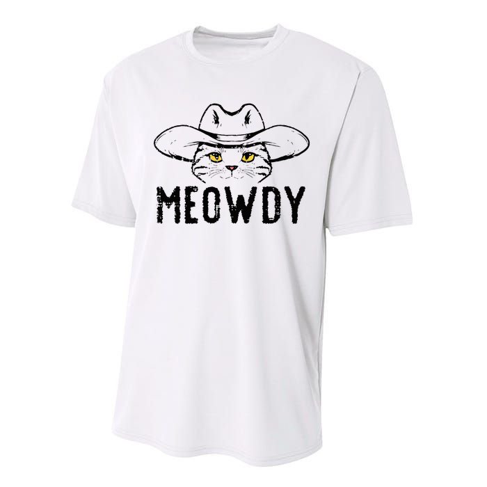 Meowdy Cat Cowboy Funny Meme Country Texas Performance Sprint T-Shirt