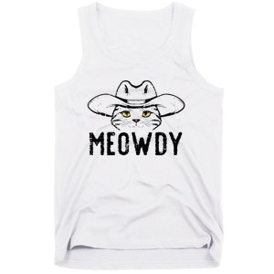 Meowdy Cat Cowboy Funny Meme Country Texas Tank Top