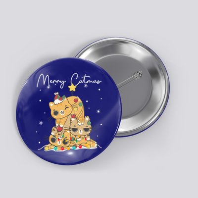 Merry Catmas Cat Christmas Tree Cats Dad Mom Meowy Xmas Gift Button