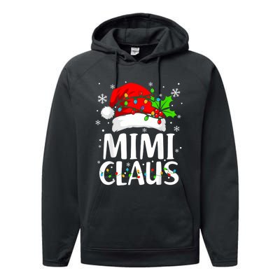 Mimi Claus Christmas Lights Pajama Family Matching Performance Fleece Hoodie