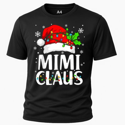 Mimi Claus Christmas Lights Pajama Family Matching Cooling Performance Crew T-Shirt