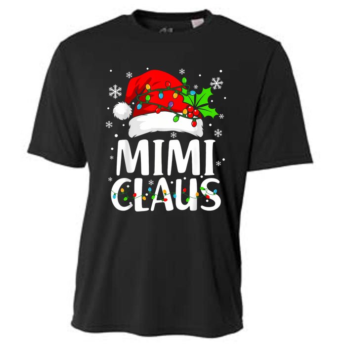 Mimi Claus Christmas Lights Pajama Family Matching Cooling Performance Crew T-Shirt