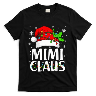 Mimi Claus Christmas Lights Pajama Family Matching T-Shirt