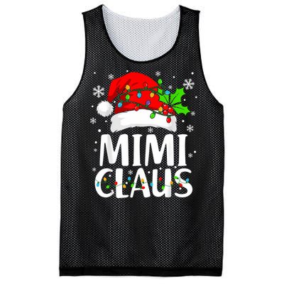 Mimi Claus Christmas Lights Pajama Family Matching Mesh Reversible Basketball Jersey Tank