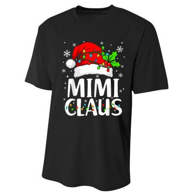 Mimi Claus Christmas Lights Pajama Family Matching Performance Sprint T-Shirt