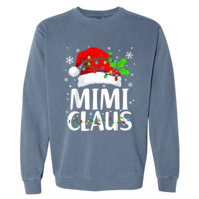 Mimi Claus Christmas Lights Pajama Family Matching Garment-Dyed Sweatshirt