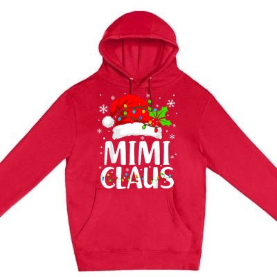 Mimi Claus Christmas Lights Pajama Family Matching Premium Pullover Hoodie