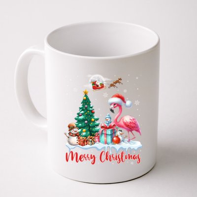 Merry Christmas Cute Flamingo Santa Hat Flamingo Lovers Xmas Swea Coffee Mug