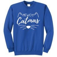 Meowy Catmas Cat Lover Christmas Outfit Funny Pajama Cute Gift Sweatshirt