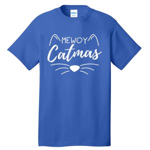 Meowy Catmas Cat Lover Christmas Outfit Funny Pajama Cute Gift Tall T-Shirt