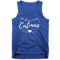 Meowy Catmas Cat Lover Christmas Outfit Funny Pajama Cute Gift Tank Top