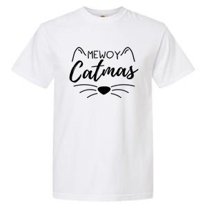 Meowy Catmas Cat Lover Christmas Outfit Funny Pajama Cute Gift Garment-Dyed Heavyweight T-Shirt