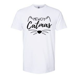 Meowy Catmas Cat Lover Christmas Outfit Funny Pajama Cute Gift Softstyle CVC T-Shirt