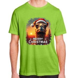 Merry Christmas Camel Ride Lovers Desert Camel Head Adult ChromaSoft Performance T-Shirt