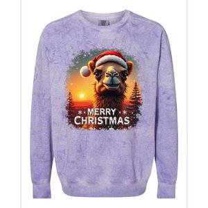 Merry Christmas Camel Ride Lovers Desert Camel Head Colorblast Crewneck Sweatshirt