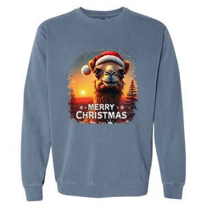 Merry Christmas Camel Ride Lovers Desert Camel Head Garment-Dyed Sweatshirt