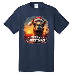 Merry Christmas Camel Ride Lovers Desert Camel Head Tall T-Shirt