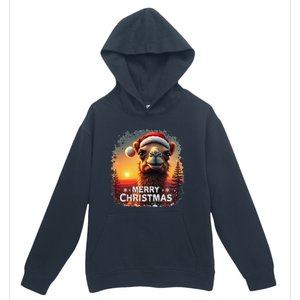 Merry Christmas Camel Ride Lovers Desert Camel Head Urban Pullover Hoodie