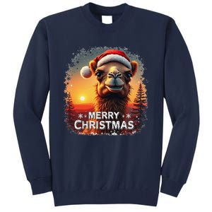 Merry Christmas Camel Ride Lovers Desert Camel Head Tall Sweatshirt