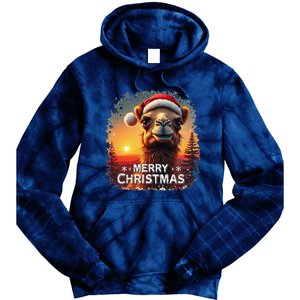 Merry Christmas Camel Ride Lovers Desert Camel Head Tie Dye Hoodie