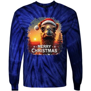 Merry Christmas Camel Ride Lovers Desert Camel Head Tie-Dye Long Sleeve Shirt