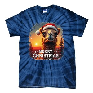 Merry Christmas Camel Ride Lovers Desert Camel Head Tie-Dye T-Shirt