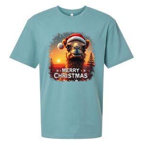 Merry Christmas Camel Ride Lovers Desert Camel Head Sueded Cloud Jersey T-Shirt