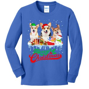 Merry Christmas Corgi Dog Funny Xmas Puppy Lover Gift Kids Long Sleeve Shirt