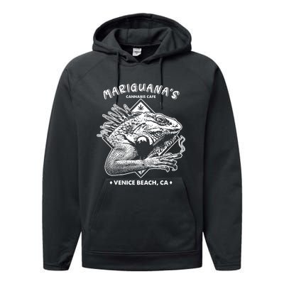 Mariguana Cannabis Cafe Performance Fleece Hoodie