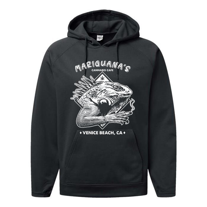 Mariguana Cannabis Cafe Performance Fleece Hoodie