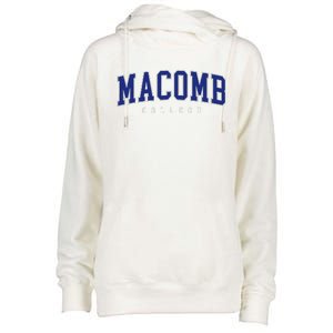 Macomb Community College Womens Funnel Neck Pullover Hood