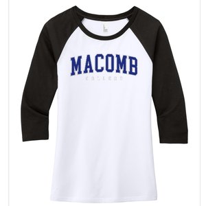 Macomb Community College Women's Tri-Blend 3/4-Sleeve Raglan Shirt