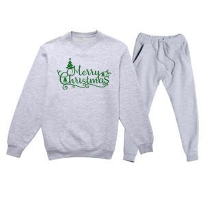 Merry Christmas Cute Gift Premium Crewneck Sweatsuit Set