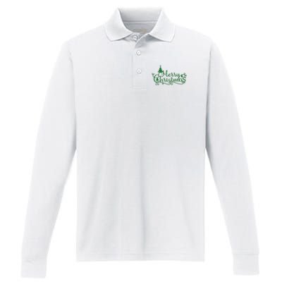 Merry Christmas Cute Gift Performance Long Sleeve Polo