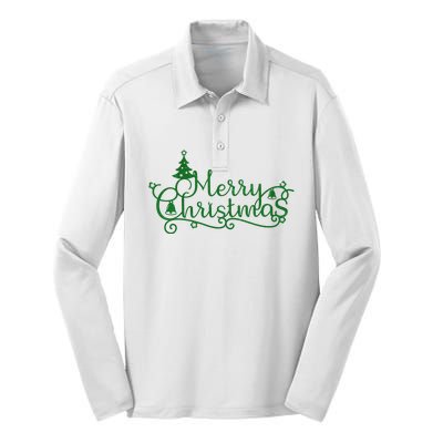 Merry Christmas Cute Gift Silk Touch Performance Long Sleeve Polo