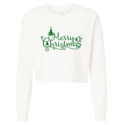 Merry Christmas Cute Gift Cropped Pullover Crew