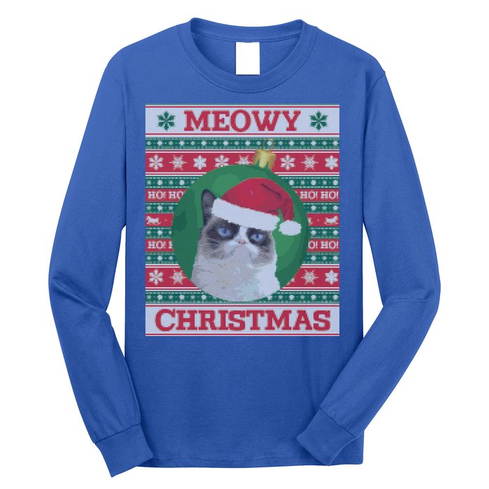 Meowy Christmas Cat Christmas Gift Long Sleeve Shirt