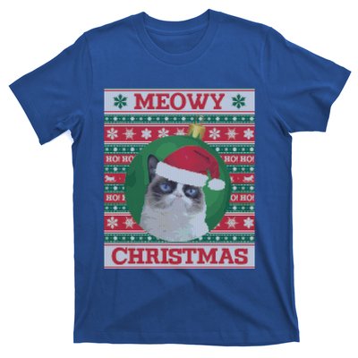 Meowy Christmas Cat Christmas Gift T-Shirt