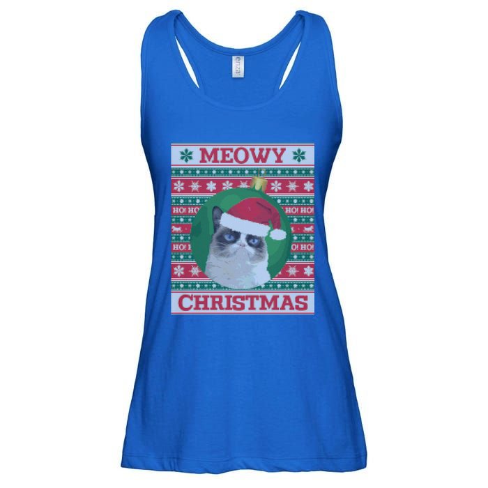 Meowy Christmas Cat Christmas Gift Ladies Essential Flowy Tank