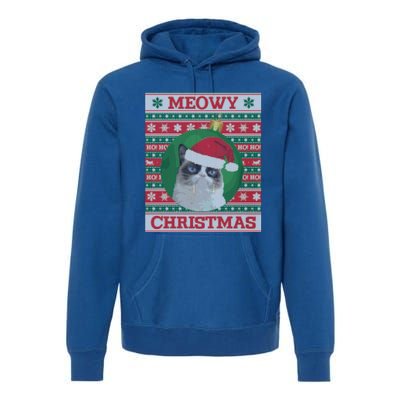 Meowy Christmas Cat Christmas Gift Premium Hoodie