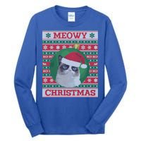 Meowy Christmas Cat Christmas Gift Tall Long Sleeve T-Shirt