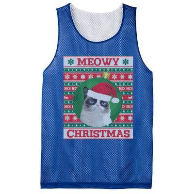 Meowy Christmas Cat Christmas Gift Mesh Reversible Basketball Jersey Tank