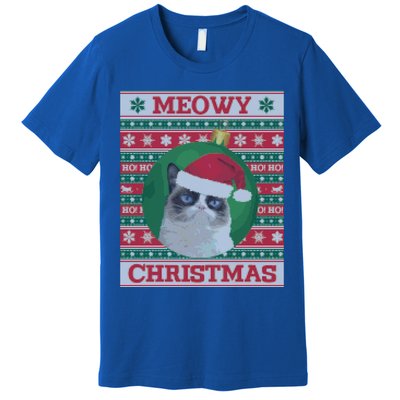 Meowy Christmas Cat Christmas Gift Premium T-Shirt