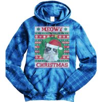 Meowy Christmas Cat Christmas Gift Tie Dye Hoodie