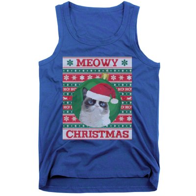 Meowy Christmas Cat Christmas Gift Tank Top