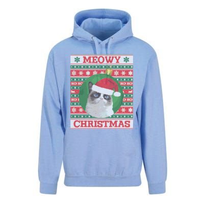 Meowy Christmas Cat Christmas Gift Unisex Surf Hoodie